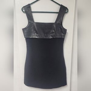 The Kooples Black Lambskin Leather Bust Dress